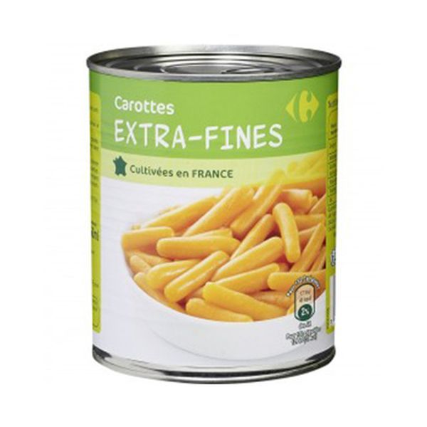 CAROTTES EXTRA-FINES CARREFOUR 800G