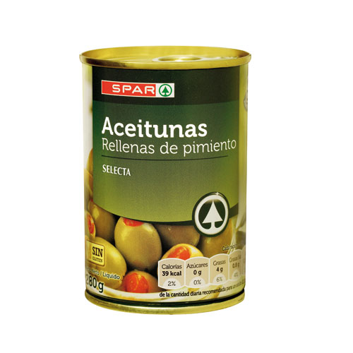 OLIVES VERTES SPAR BOITE FARCIE PIMENT 280G