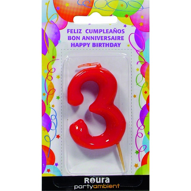 BOUGIE ANNIVERSAIRE ROURA Nº3 (T)