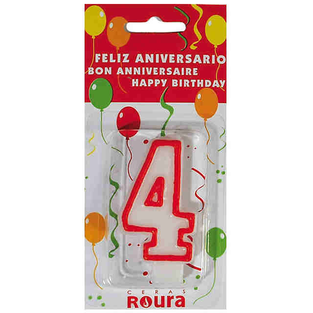 BOUGIE ANNIVERSAIRE ROURA Nº4 (T)