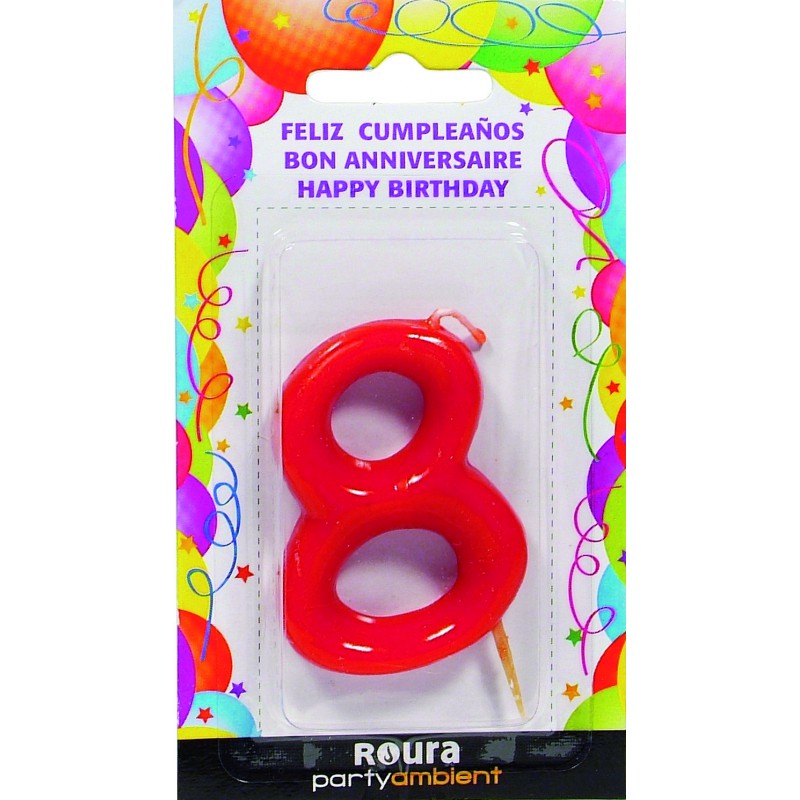 BOUGIE ANNIVERSAIRE ROURA Nº8 (T)