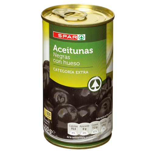 SPAR C / H OLIVES NOIRES 350 GR (D)