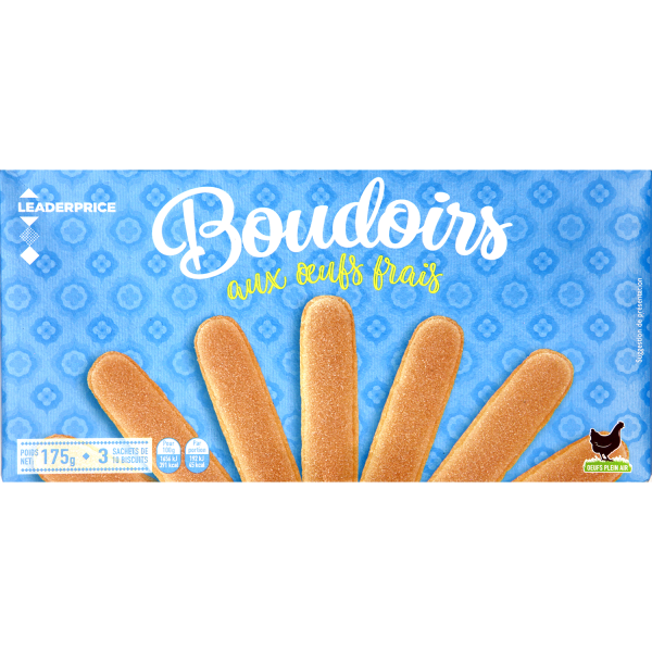 BISCUITS BOUDOIRS AUX OEUFS FRAIS LEADER PRICE 175G