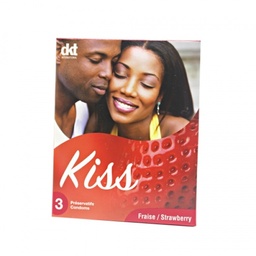 PRESERVATIF KISS FRAISE 3PCS