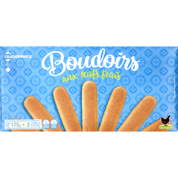 BISCUITS BOUDOIRS AUX OEUFS FRAIS LEADER PRICE 175G